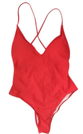 Traje de baño de una pieza de color liso para mujer - Multicolor