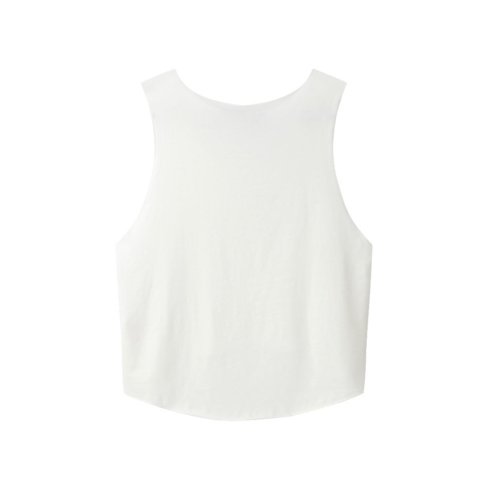 Mono de camiseta con cuello redondo estilo Y2K para mujer - Moda de verano