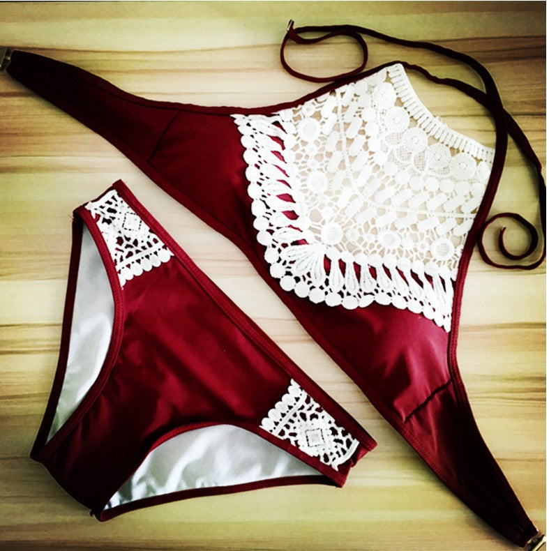 Conjunto de Bikini y Traje de Baño Sexy con Encaje Separado