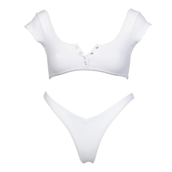 Nuevo Conjunto de Bikini para Mujer con Relleno - Negro y Blanco