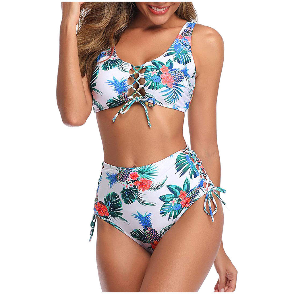 Conjunto de Bikini de Cintura Alta Transfronterizo 2020