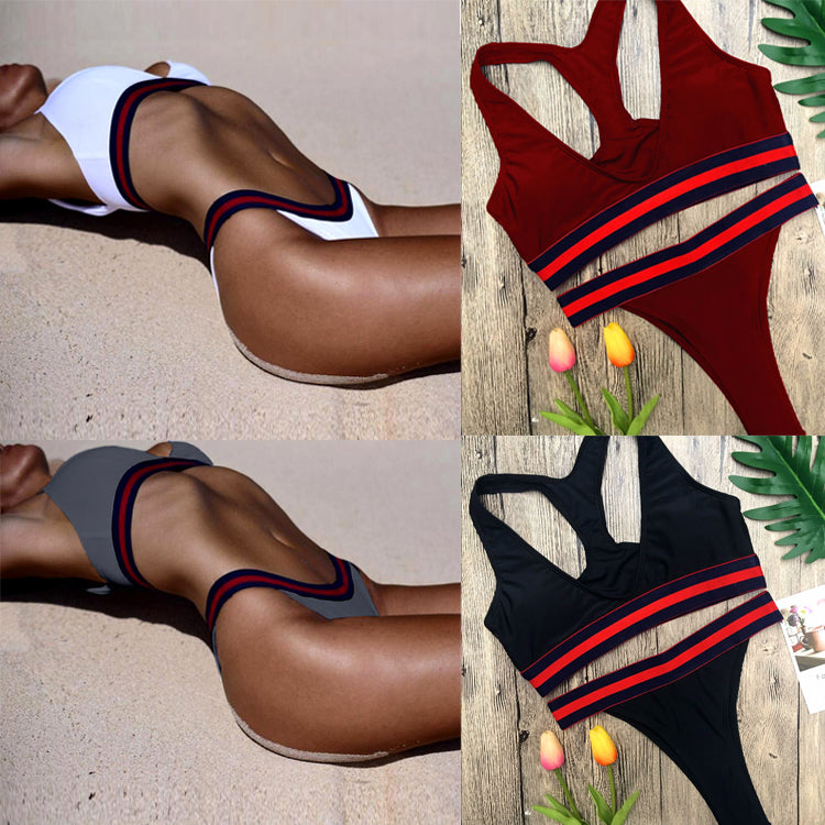 Conjunto de Bikini Deportivo y Top de Tanque a la Moda 2018