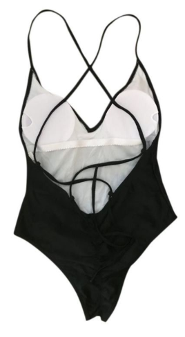 Traje de baño de una pieza de color liso para mujer - Multicolor
