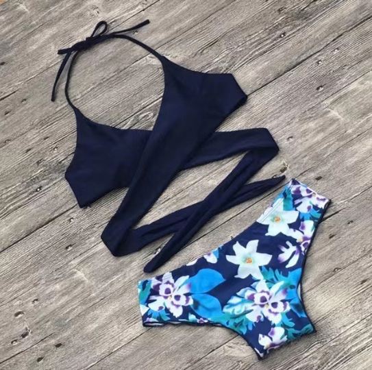 Traje de Baño Festivo sin Relleno de Lyocell Estampado para Damas