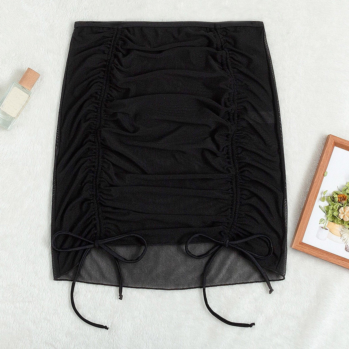 Falda de malla transparente para cubrir el traje de baño para mujer.
