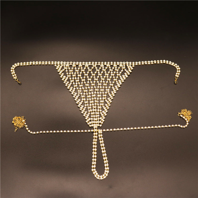 Conjunto de Bikini con Cadena de Cuerpo y Estrás Exagerado