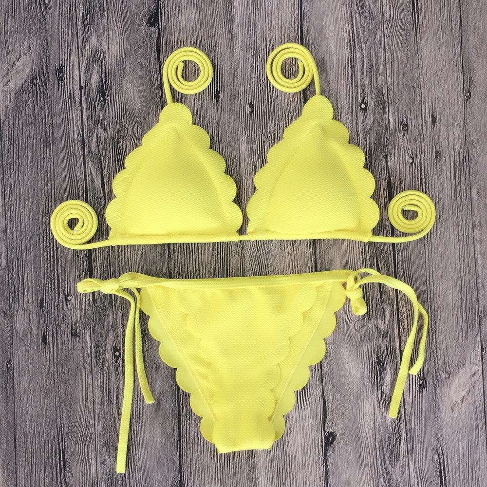 Bikini con Encaje - Ropa de Baño Floral Sexy