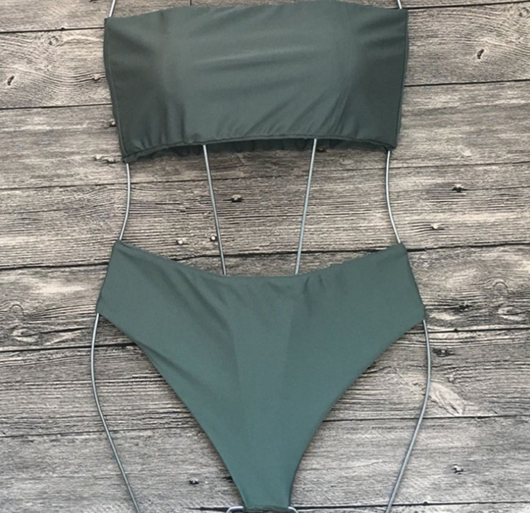 Nuevo Bikini Sexy Sin Tirantes de Cintura Alta