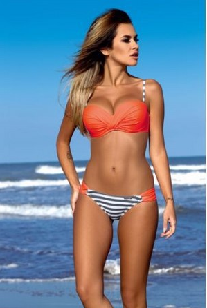 Conjunto de bikini color caramelo