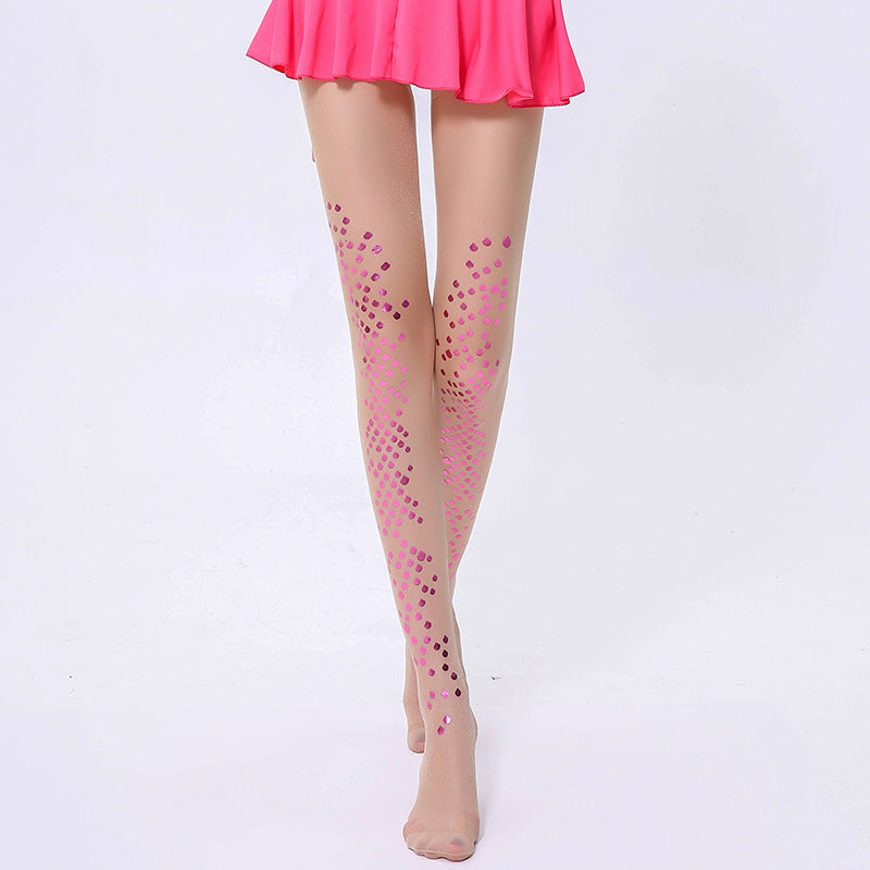 Medias de Bikini Sirena Delgadas con Estampado Brillante