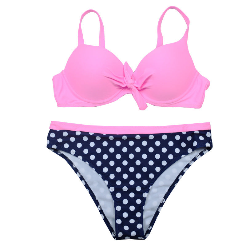 Bikini de Dos Piezas en Colores Caramelo para Mujer